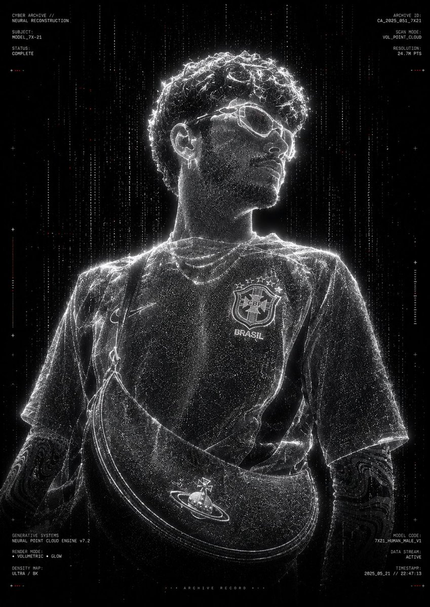 Futuristic Point Cloud Portrait - AI image template preview