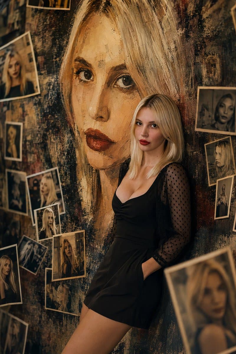 Artistic Mural Gallery Portrait - AI image template preview
