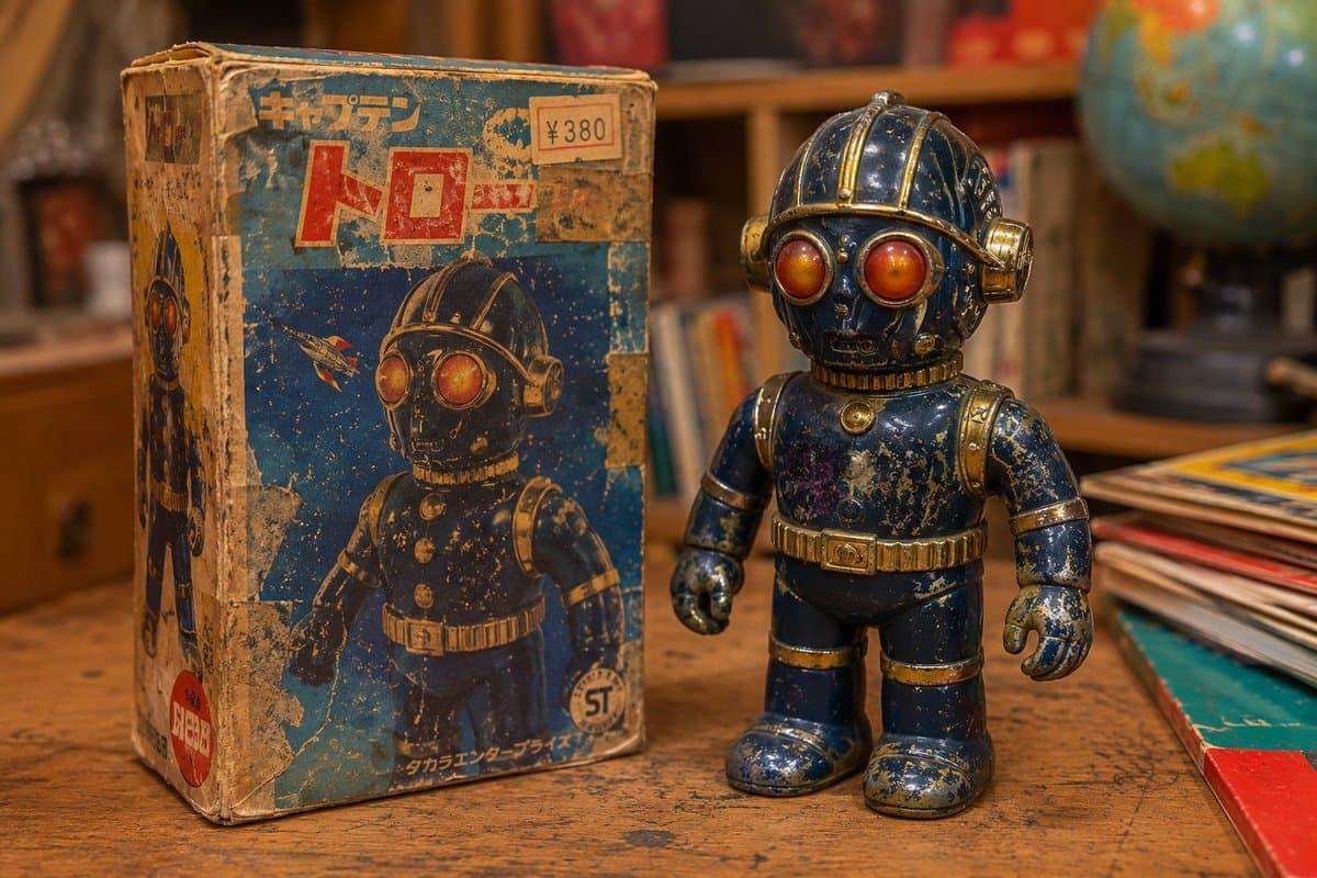 Vintage 1970s Japanese Soft Vinyl Toy - AI image template preview