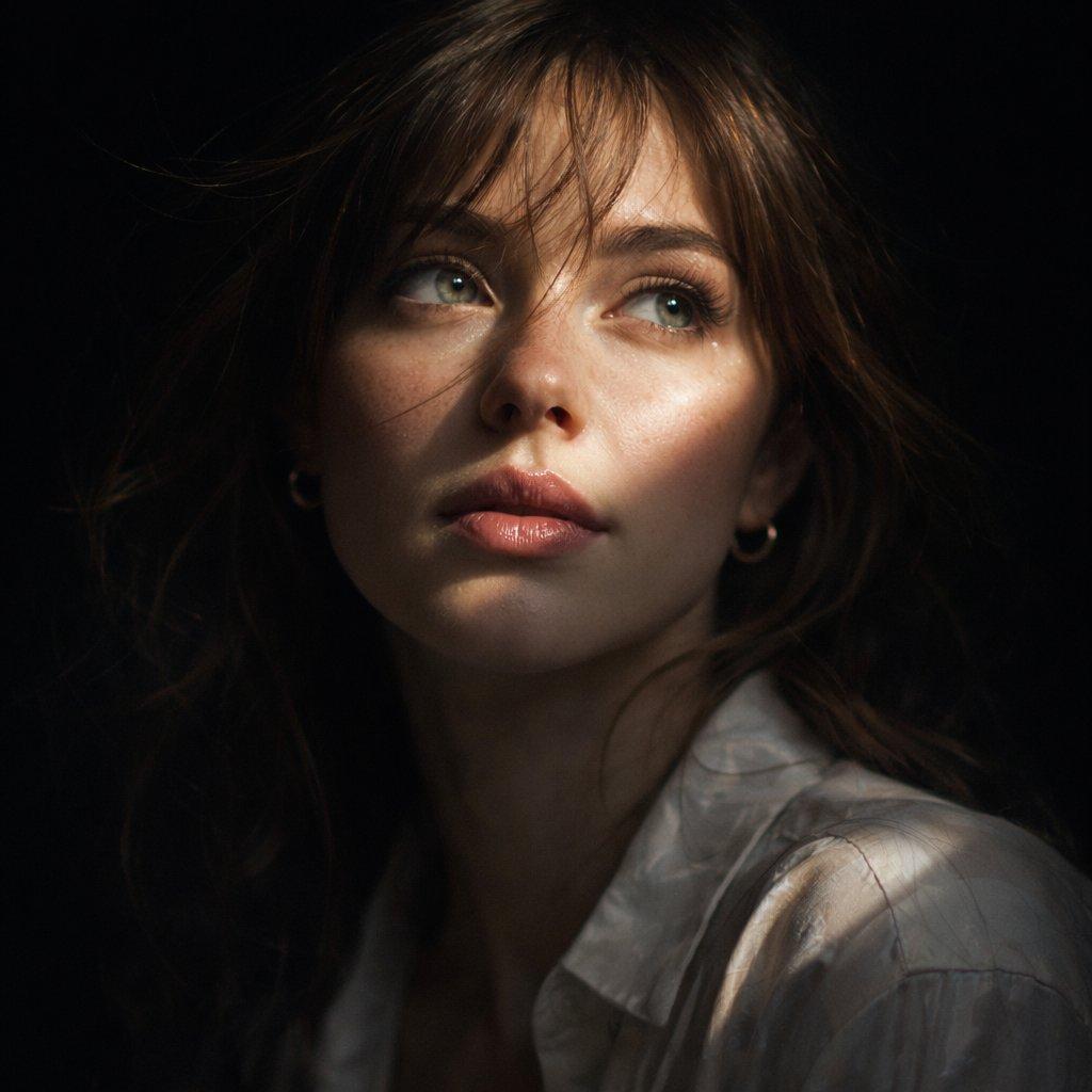 Cinematic Chiaroscuro Portrait - AI image template preview