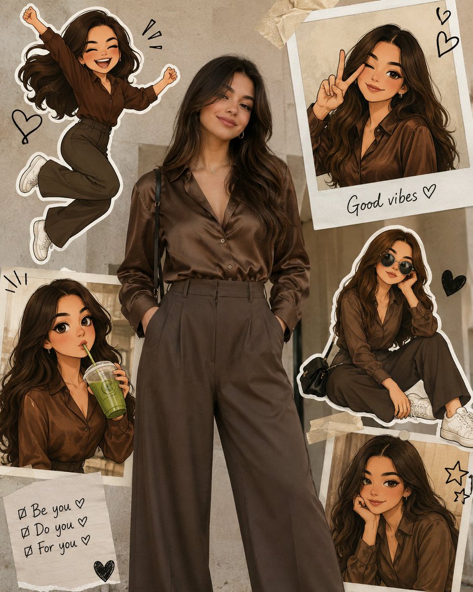 Collage Style Cartoon Portrait - AI image template preview