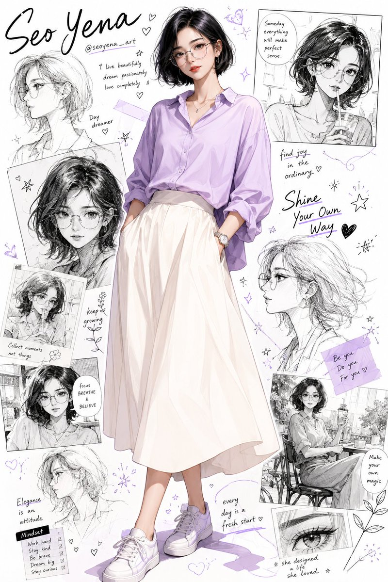 Anime Inspired Korean Fashion Portrait - AI image template preview