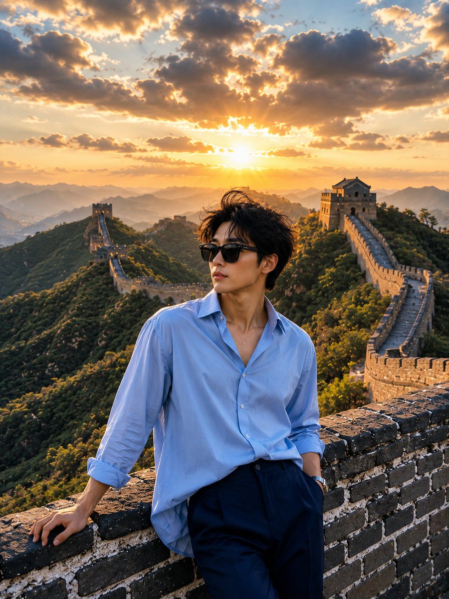 Great Wall Travel Photography - AI image template preview