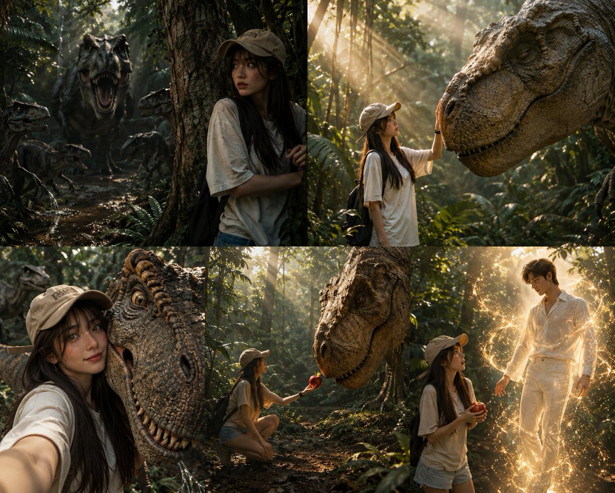 Dinosaur Jungle Adventure Collage - AI image template preview