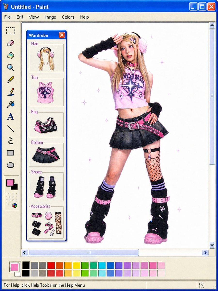 Windows Paint Y2K Wardrobe Breakdown - AI image template preview