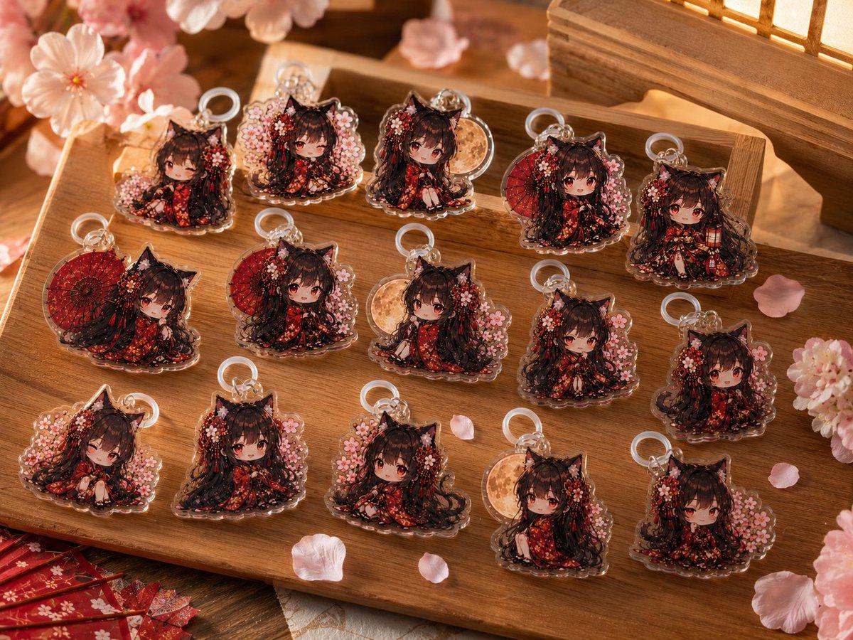 Chibi Catgirl Acrylic Charm Display preview