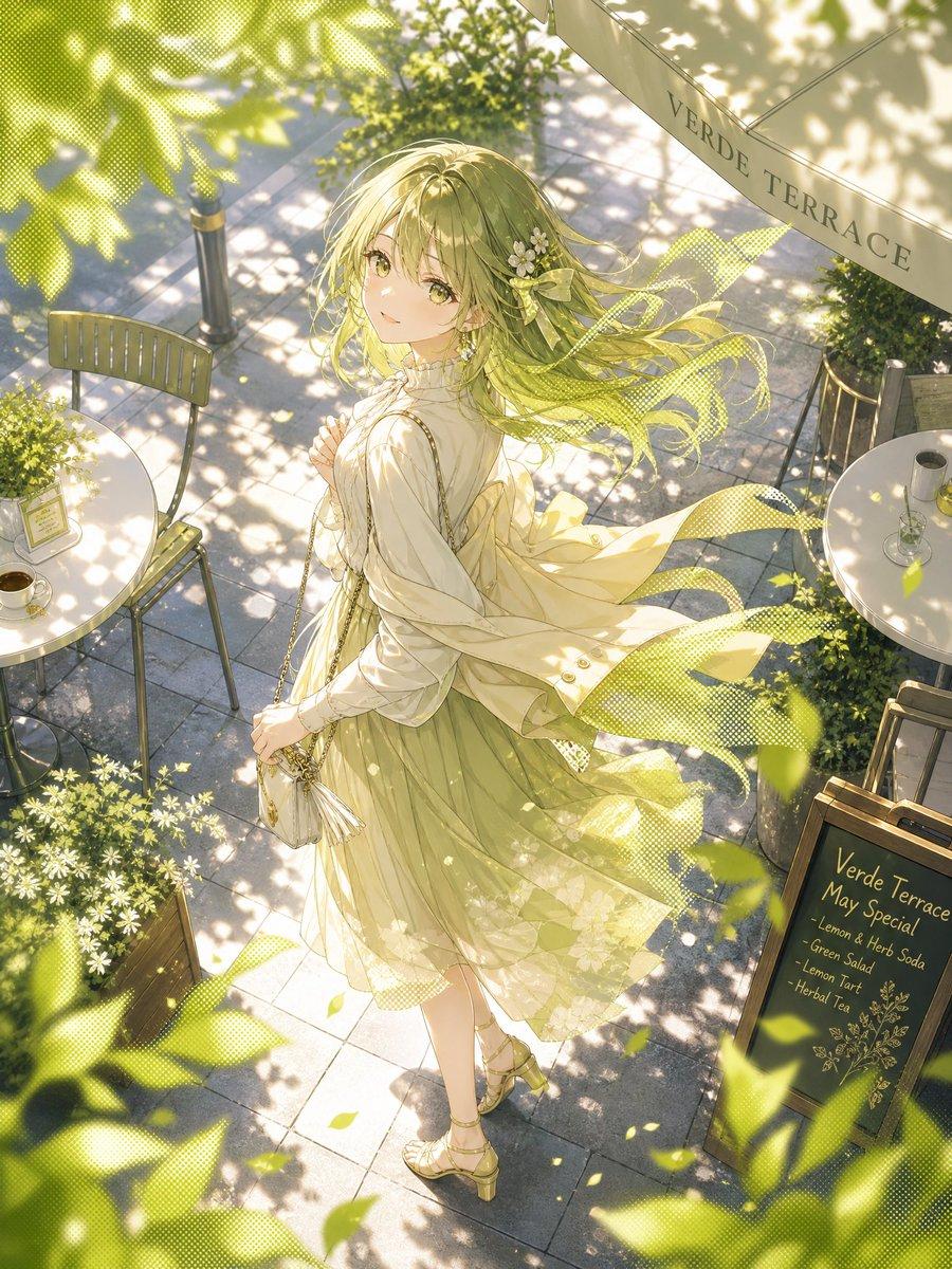 Windy Verde Terrace Anime Girl - AI image template preview