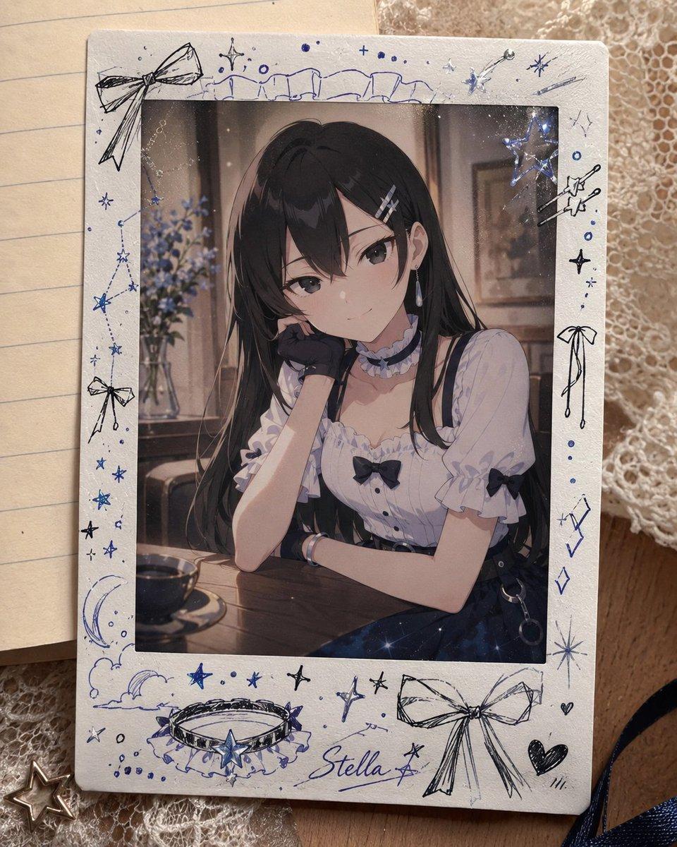 Decorated Cheki Anime Portrait - AI image template preview