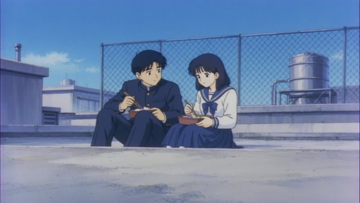 Retro Anime Rooftop Lunch Scene - AI image template preview