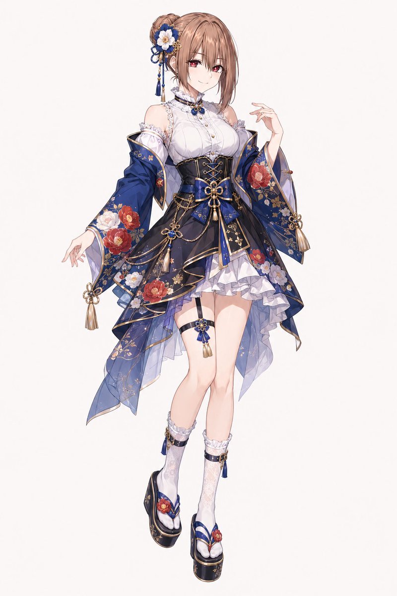 Wa-Modern Floral Idol Dress - AI image template preview