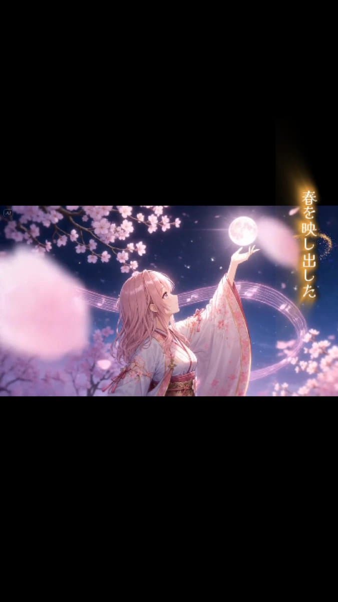 Sakura Moon Anime MV Still - AI image template preview