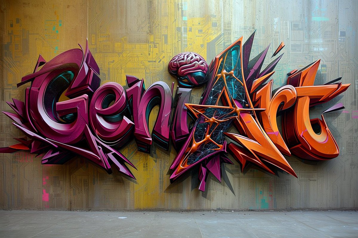 Futuristic 3D Graffiti Mural - AI image template preview