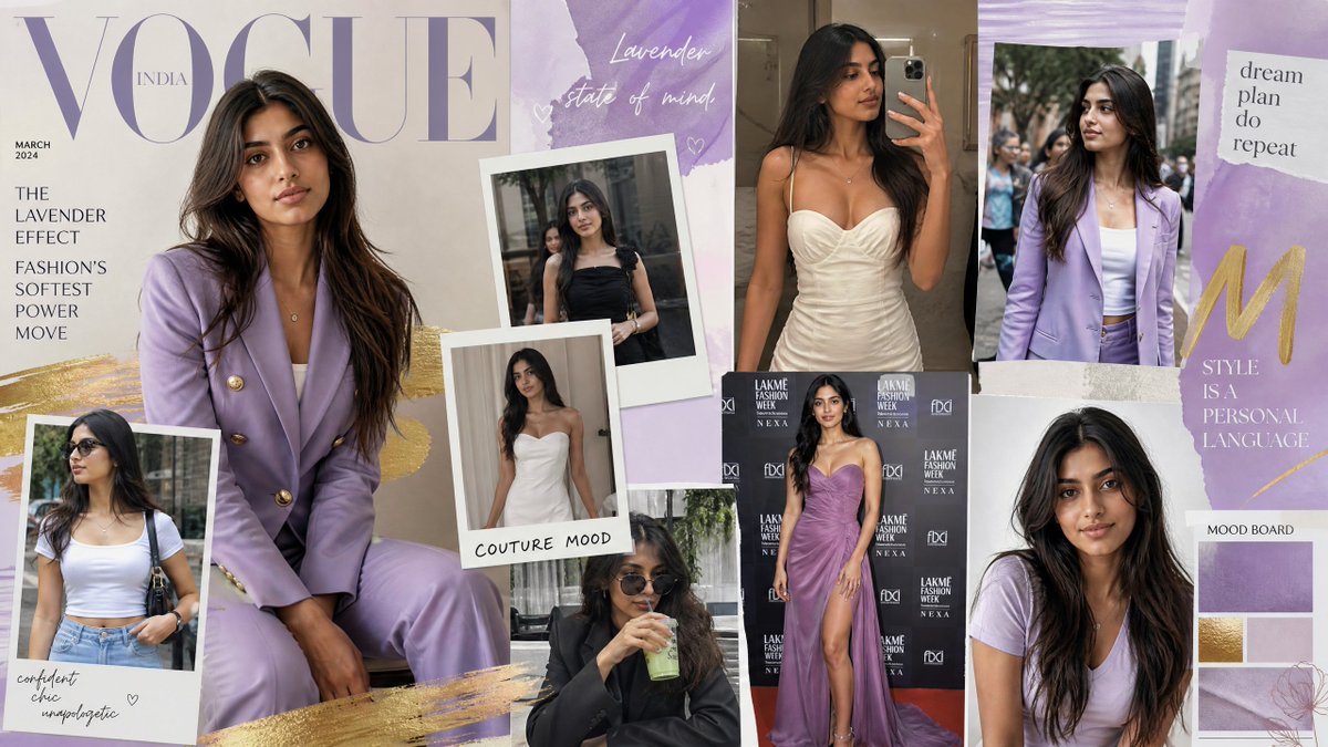 Lavender Vogue Fashion Mood Board - AI image template preview