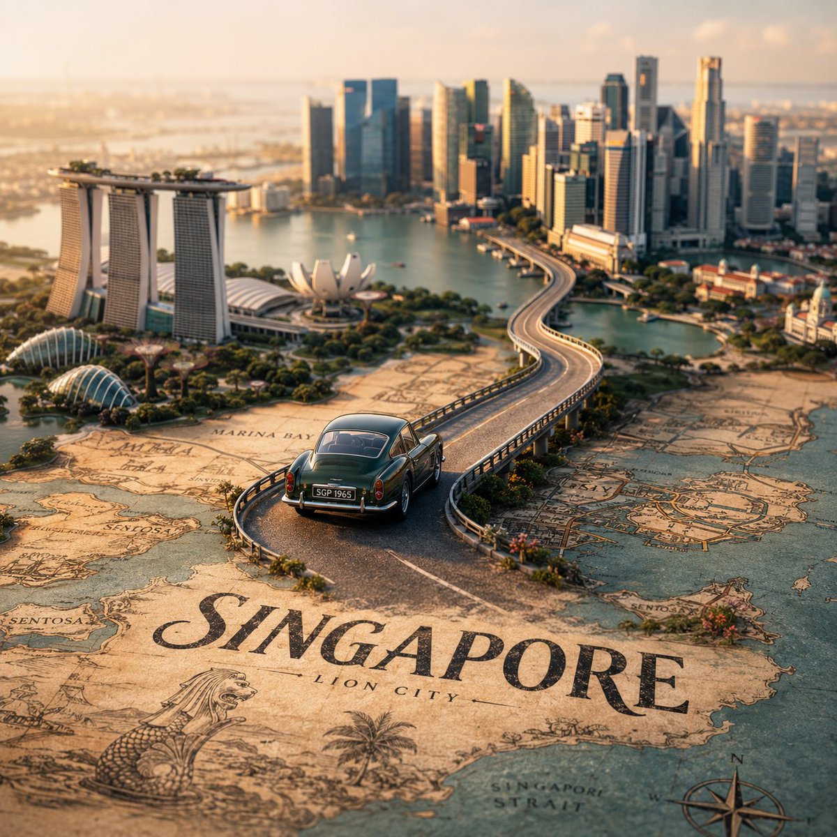 Tilt-Shift City Map Scene - AI image template preview