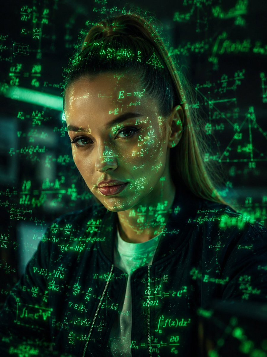 Futuristic Holographic Data Portrait - AI image template preview