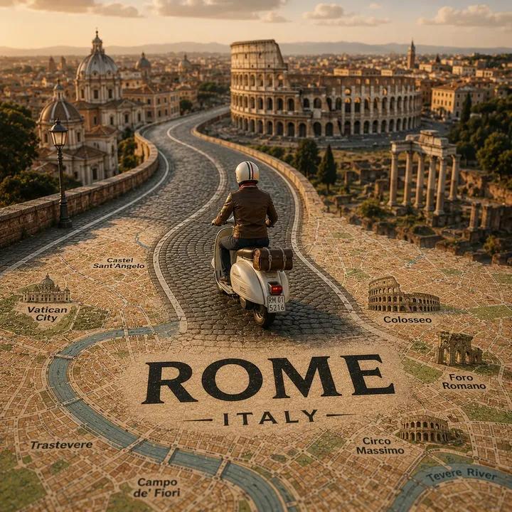 Tilt-Shift Travel Map Diorama - AI image template preview