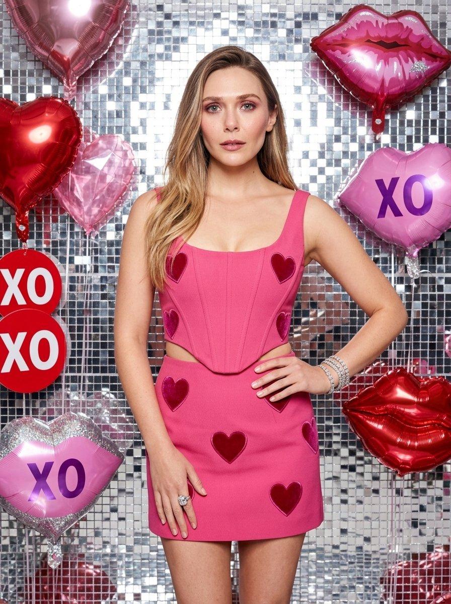 Valentine's Day Disco Glamour - AI image template preview