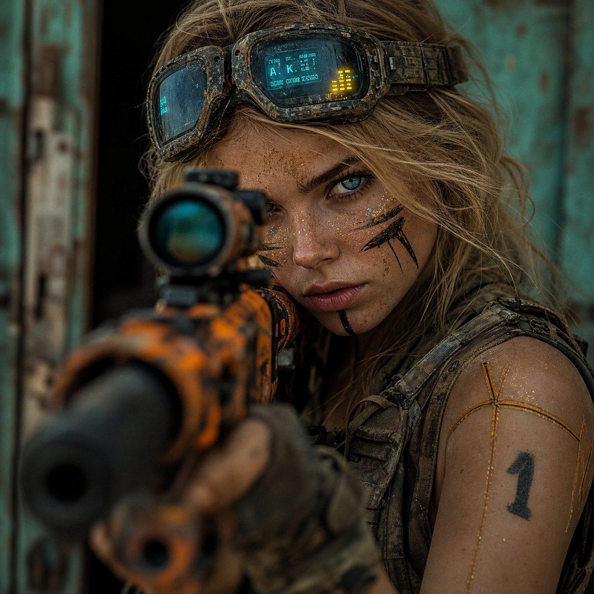 Hyper-Realistic Cinematic Rifle Portrait - AI image template preview
