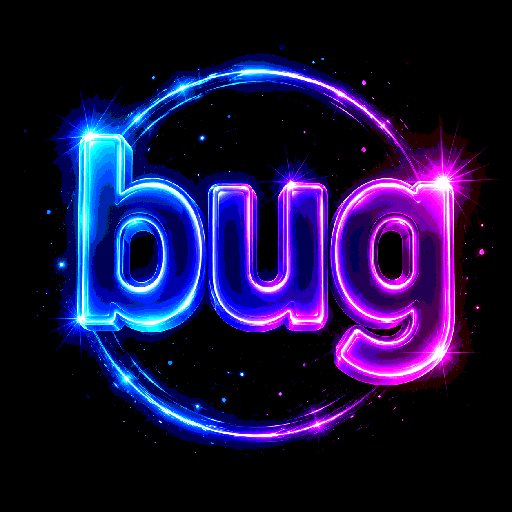 Neon Bug Text Logo - AI image template preview