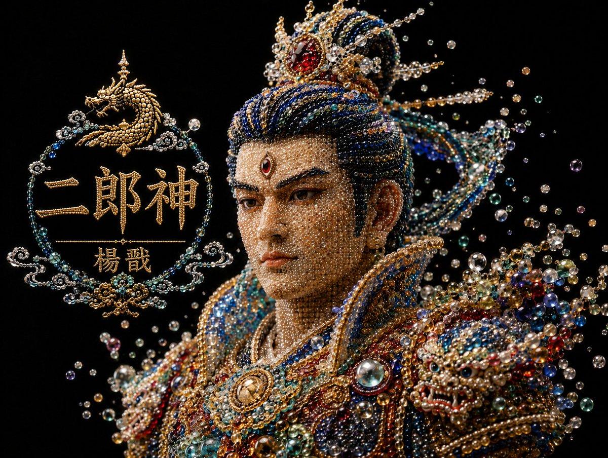 Pearlescent Erlang Shen Bust - AI image template preview