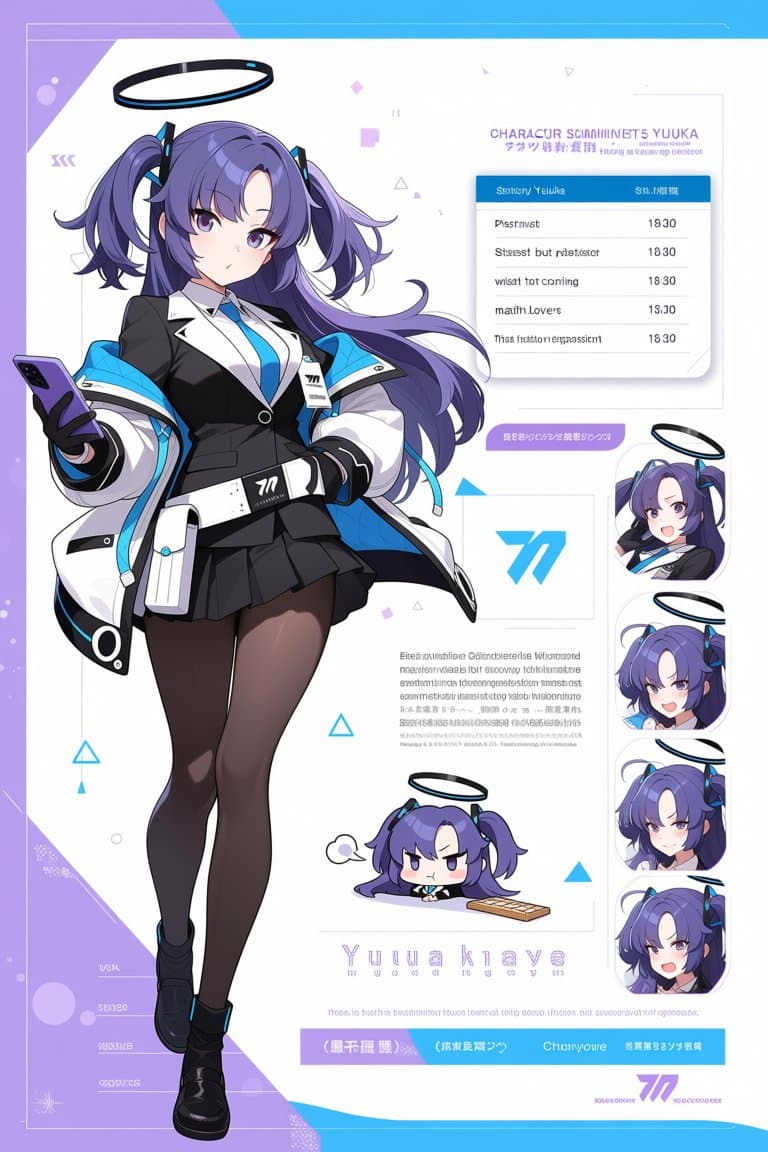Anime Sci-Fi Character Sheet - AI image template preview