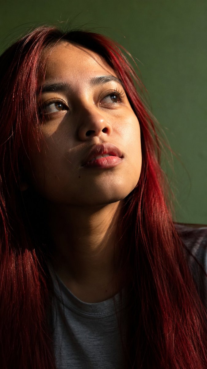 Censored Sunlit Red-Hair Portrait - AI image template preview