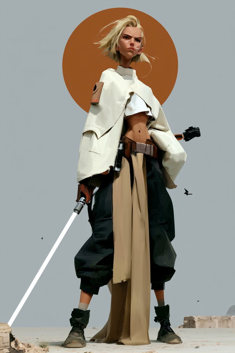 Futuristic Female Jedi Desert Portrait - AI image template preview