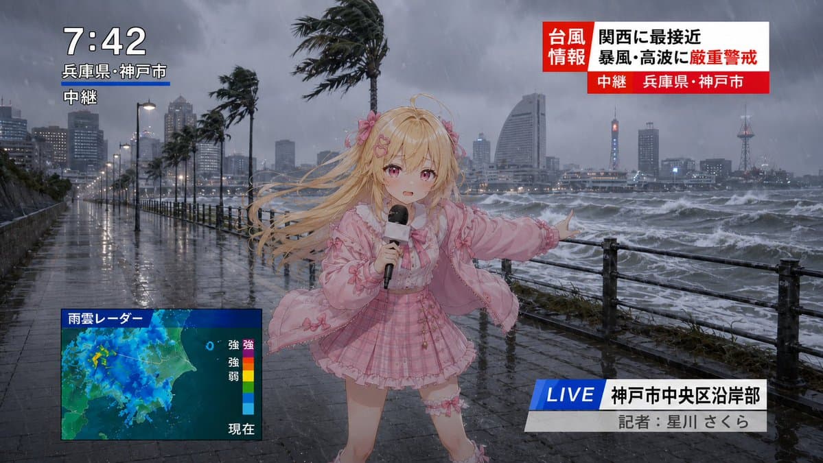 Anime Typhoon Live News Reporter - AI image template preview