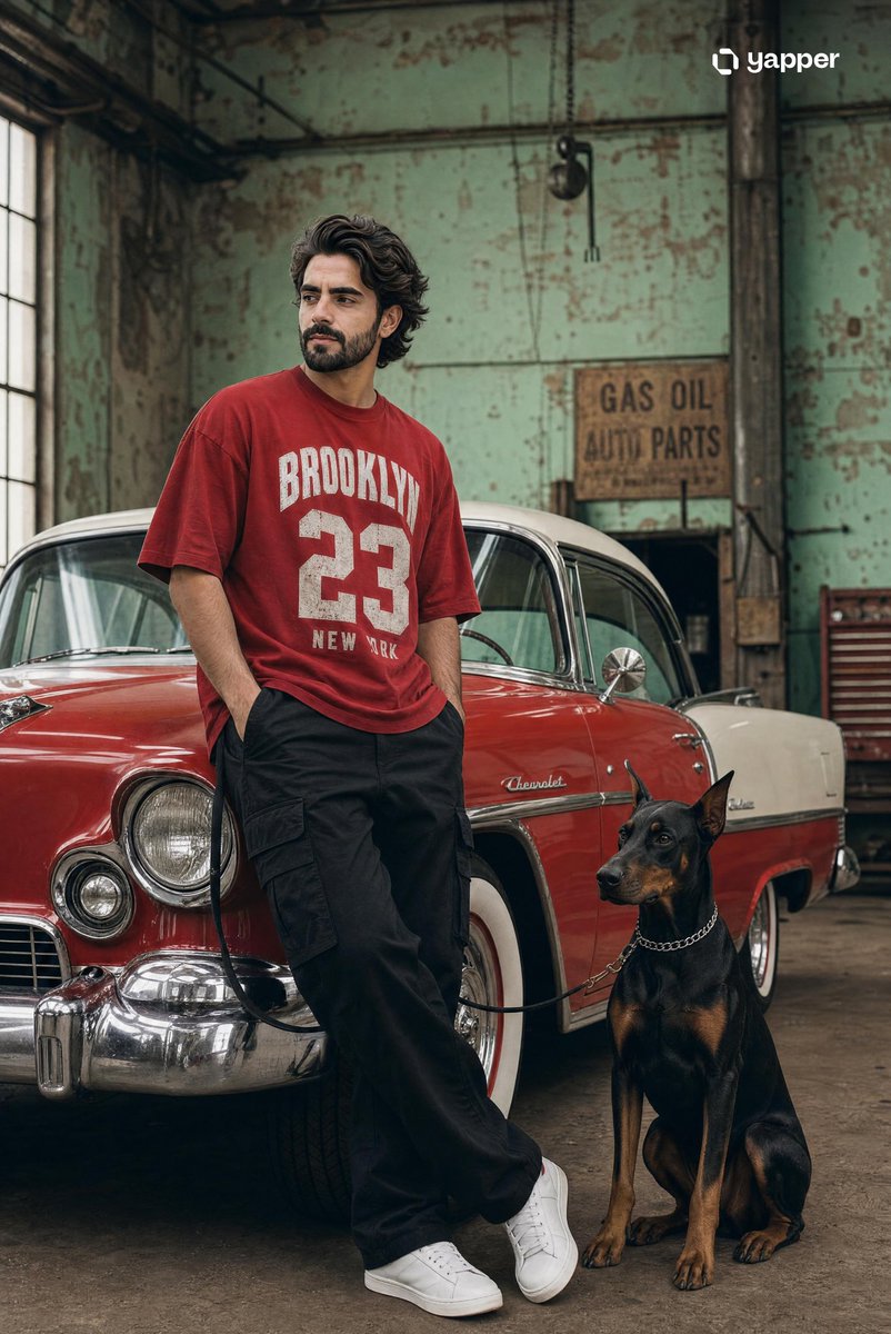Vintage Car Streetwear Fashion Shoot - AI image template preview