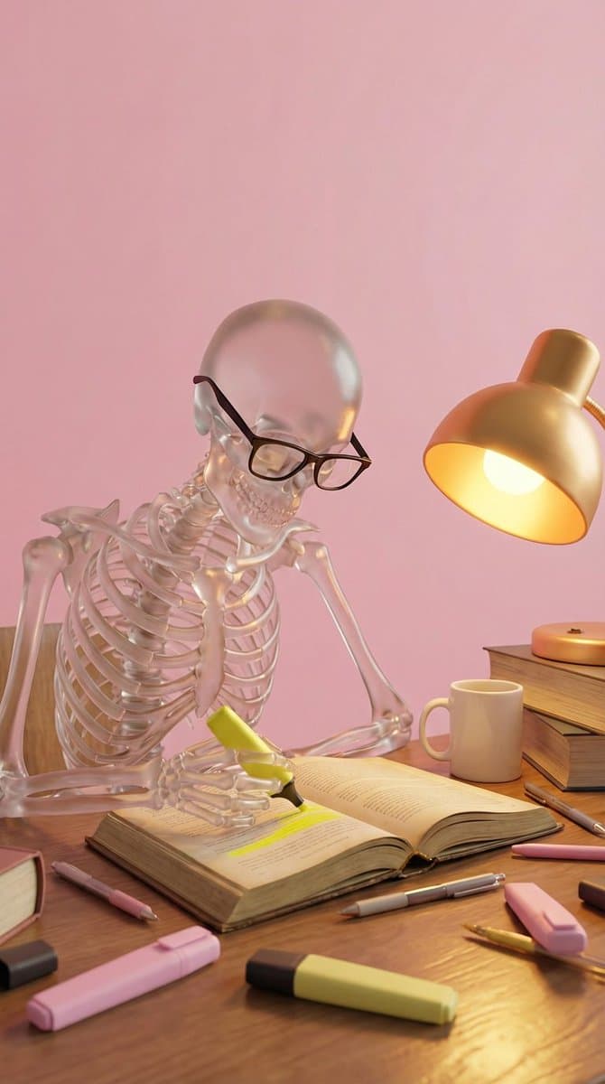 Glass Skeleton Study Aesthetic - AI image template preview