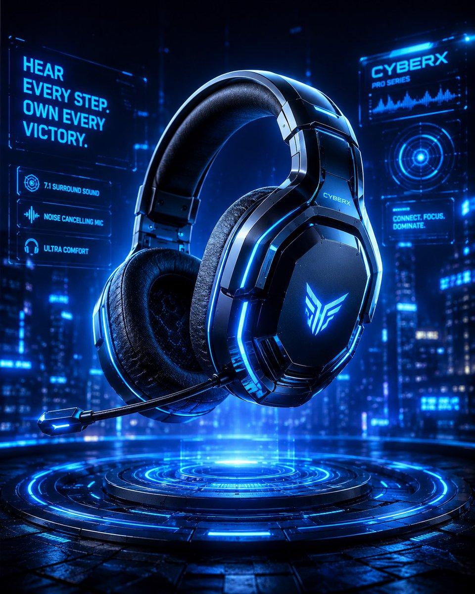 Futuristic Gaming Headset Render - AI image template preview