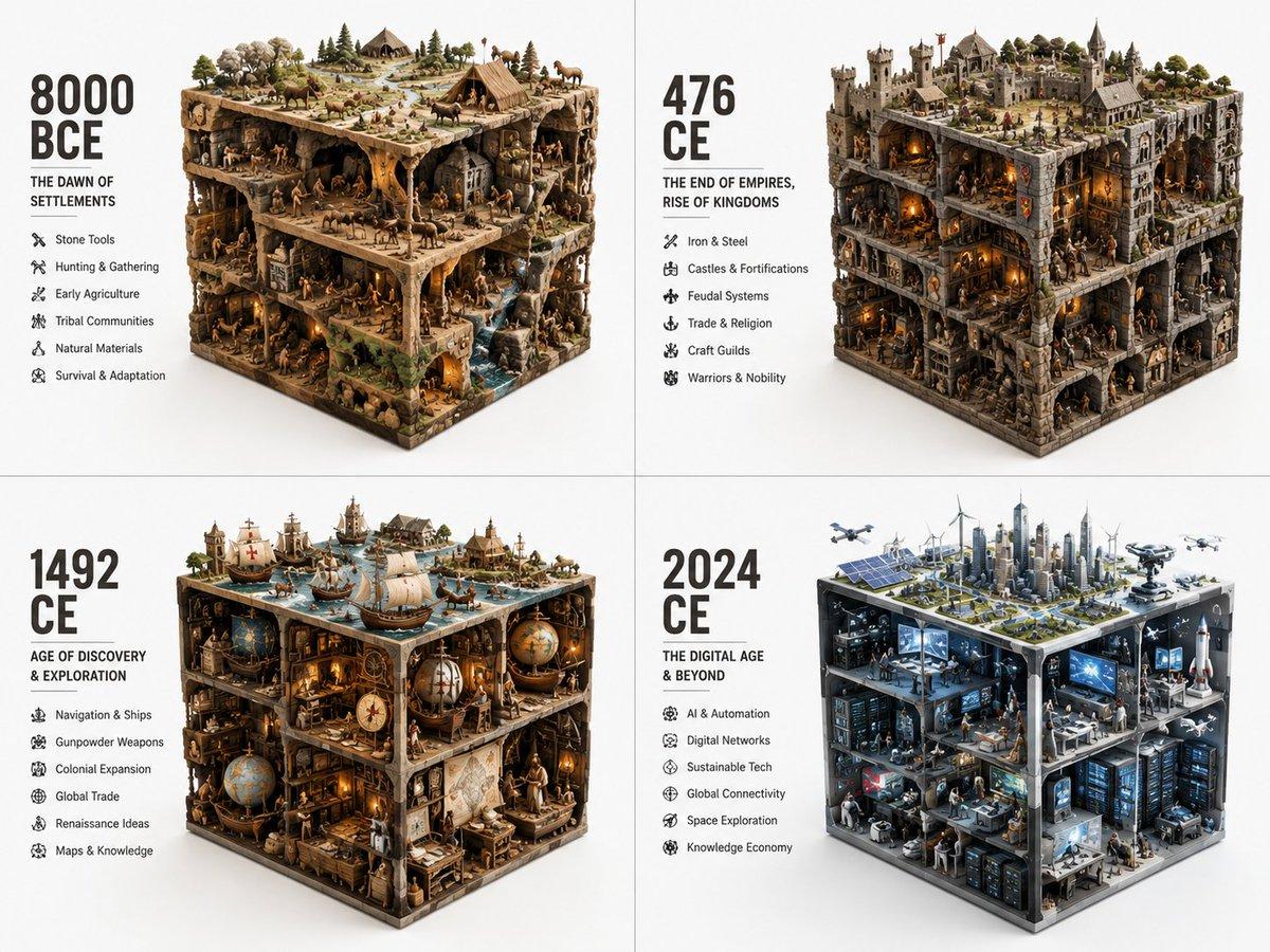 Historical Era Visualization Cube - AI image template preview