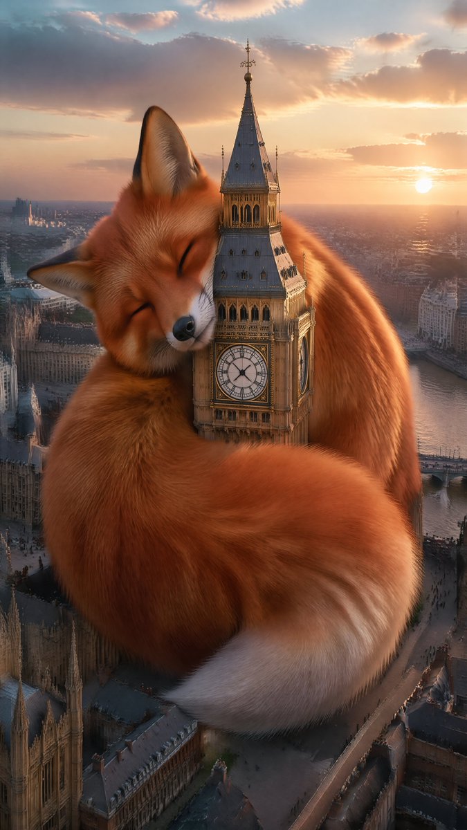 Wholesome Giant Animal in Cityscape - AI image template preview