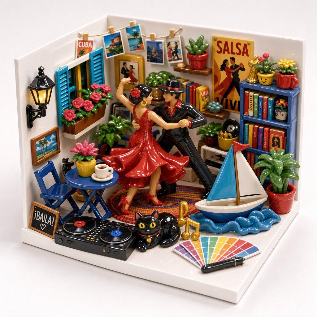 Miniature Salsa Box Garden Diorama - AI image template preview