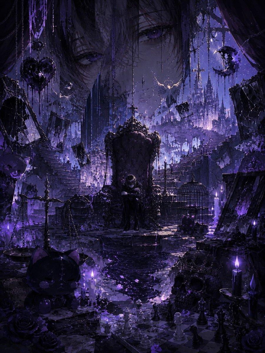 Gothic Violet Throne Fantasy - AI image template preview