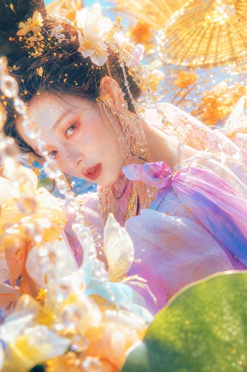 Ethereal Floral Fantasy Portrait - AI image template preview