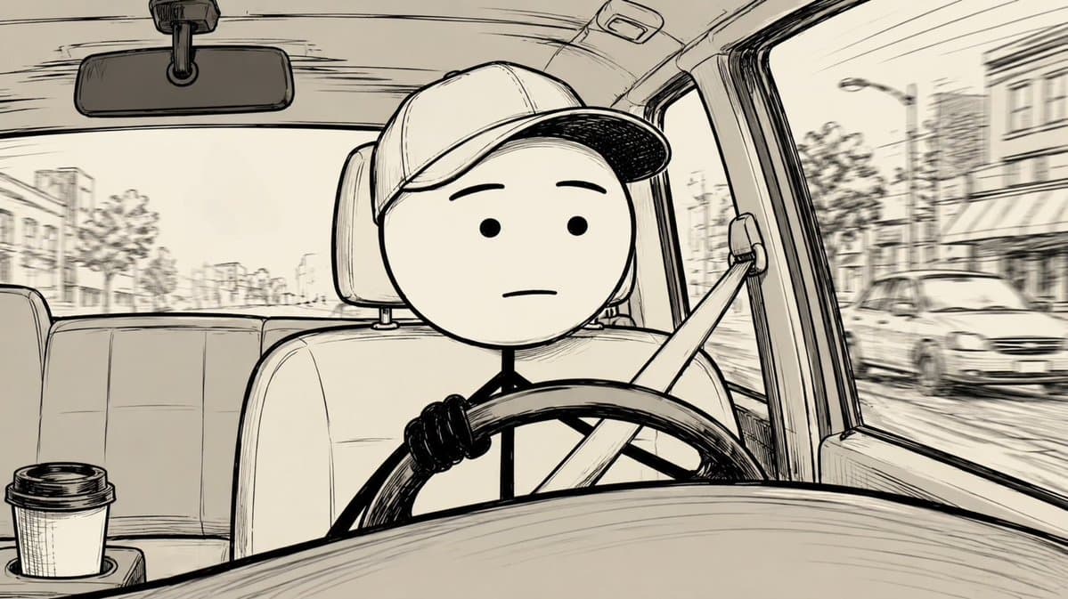 Stick Figure Driver Sketch - AI image template preview