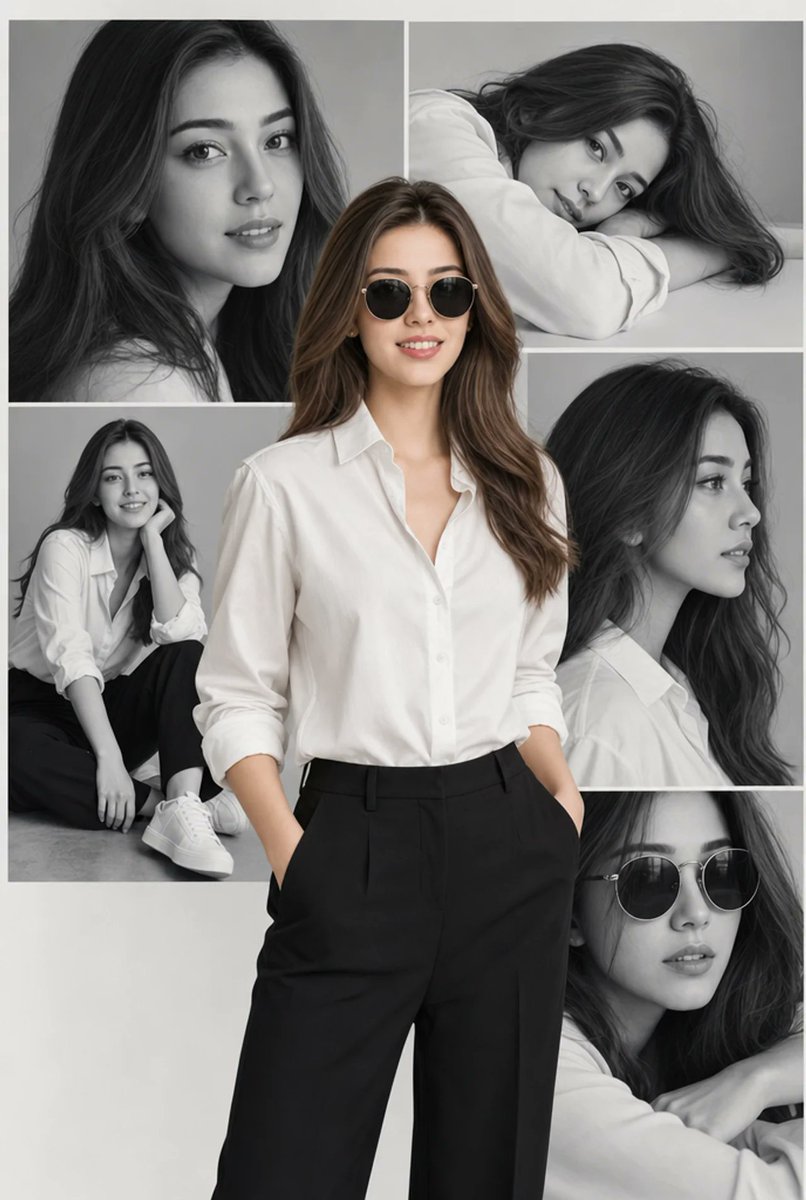 Editorial Portrait Collage - AI image template preview