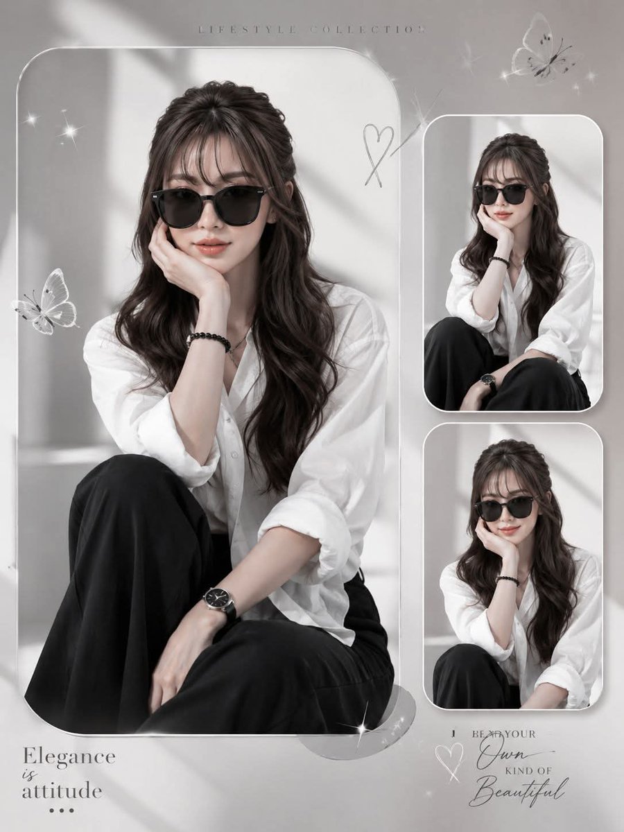 Elegant Anonymous Lifestyle Collage - AI image template preview