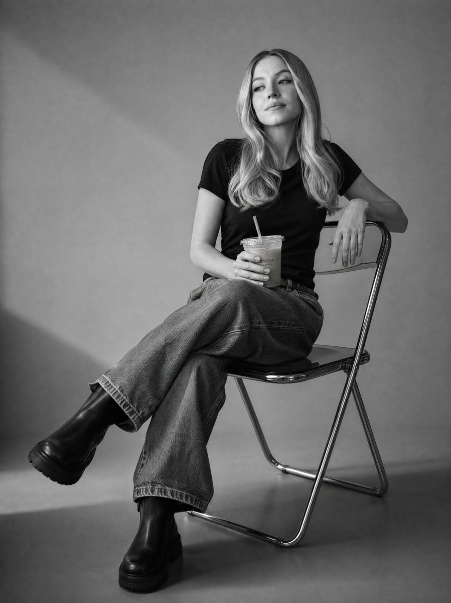 Black and White Studio Portrait - AI image template preview