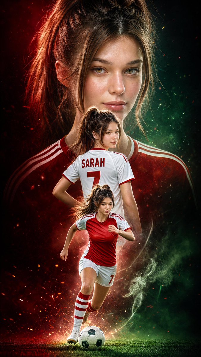 Triple Exposure Sports Poster - AI image template preview
