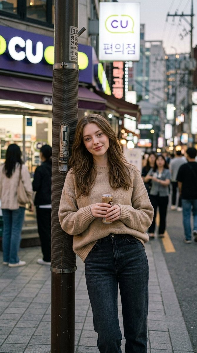 Korean Casual Fashion Portrait - AI image template preview