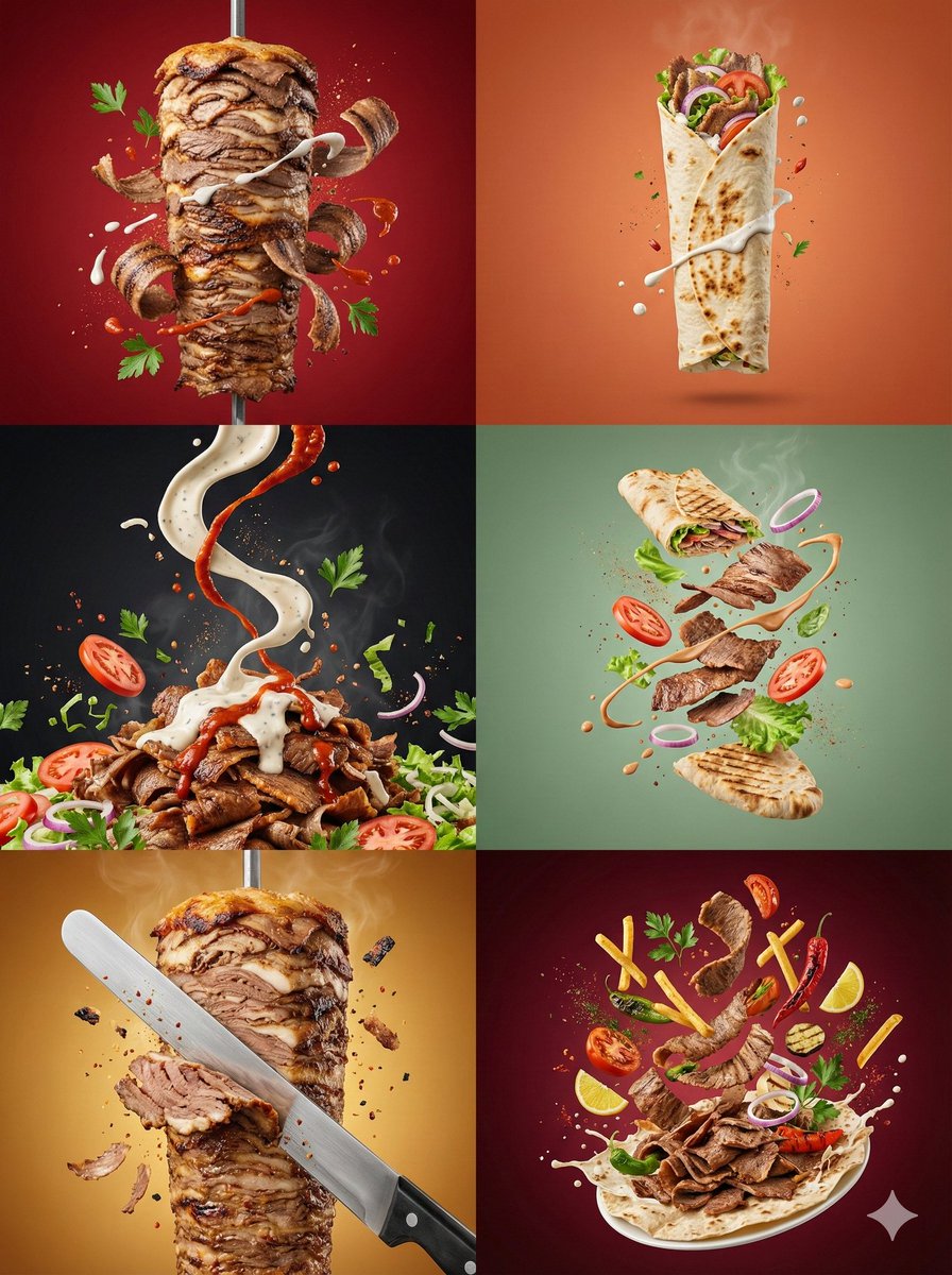 Artistic Döner Kebab Food Photography - AI image template preview