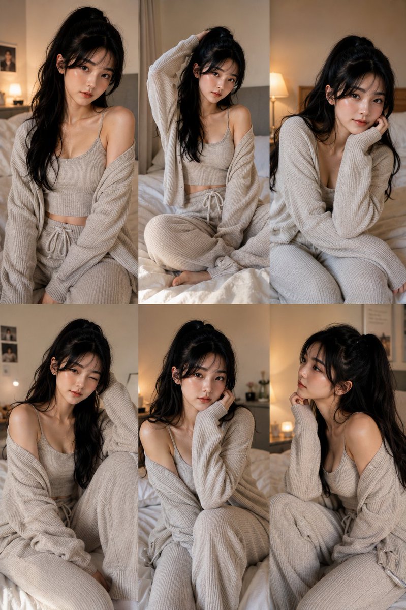 East Asian Woman Lifestyle Collage - AI image template preview