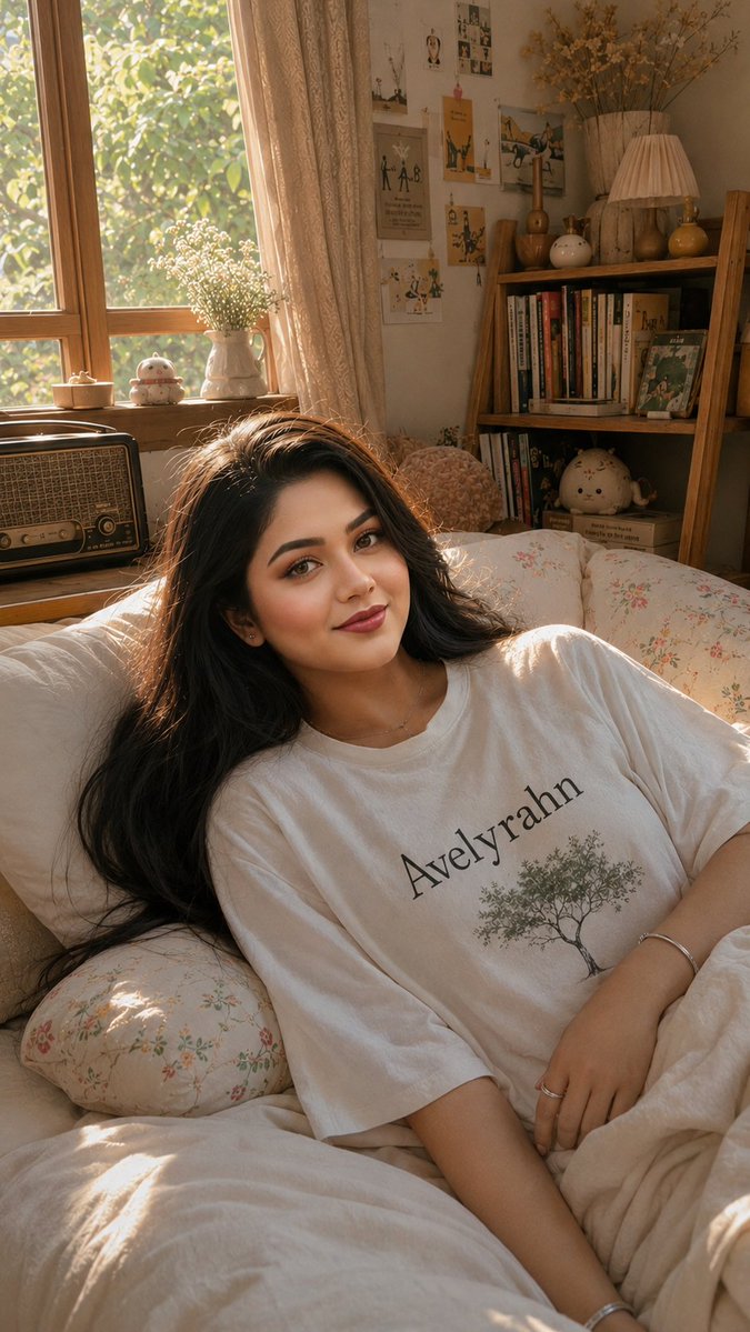 Cozy Japanese Bedroom Portrait - AI image template preview