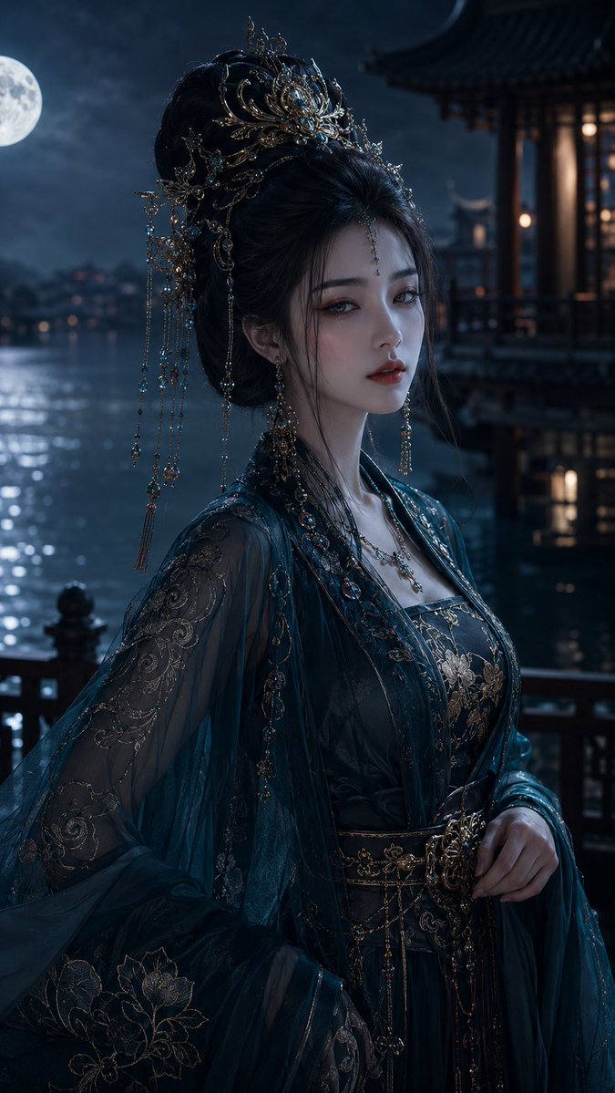 Palace Banquet Traditional Portrait - AI image template preview