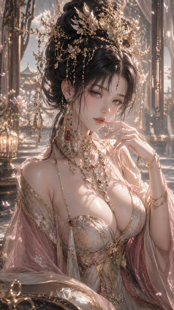 3D CG Oriental Fantasy Goddess Portrait - AI image template preview
