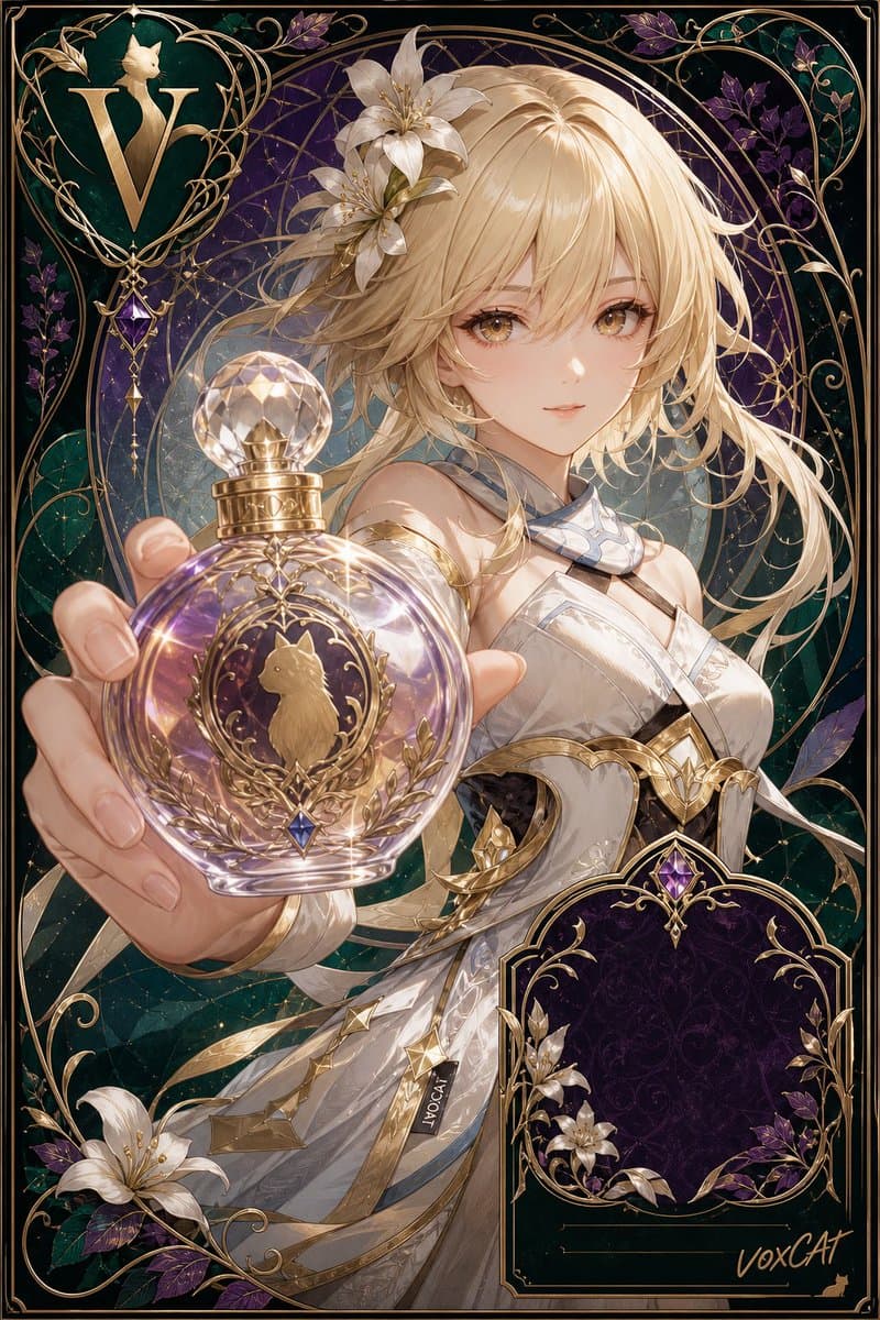 Art Nouveau Fantasy Perfume Poster - AI image template preview