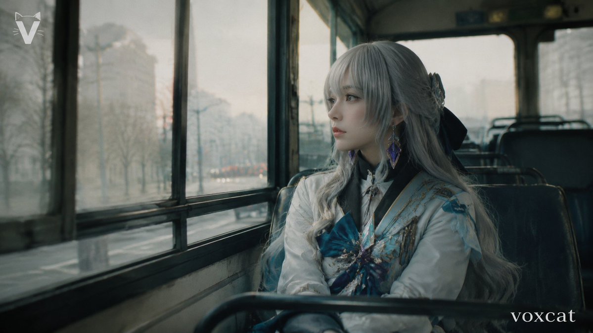 Rainy Bus Live-Action Cosplay Still - AI image template preview