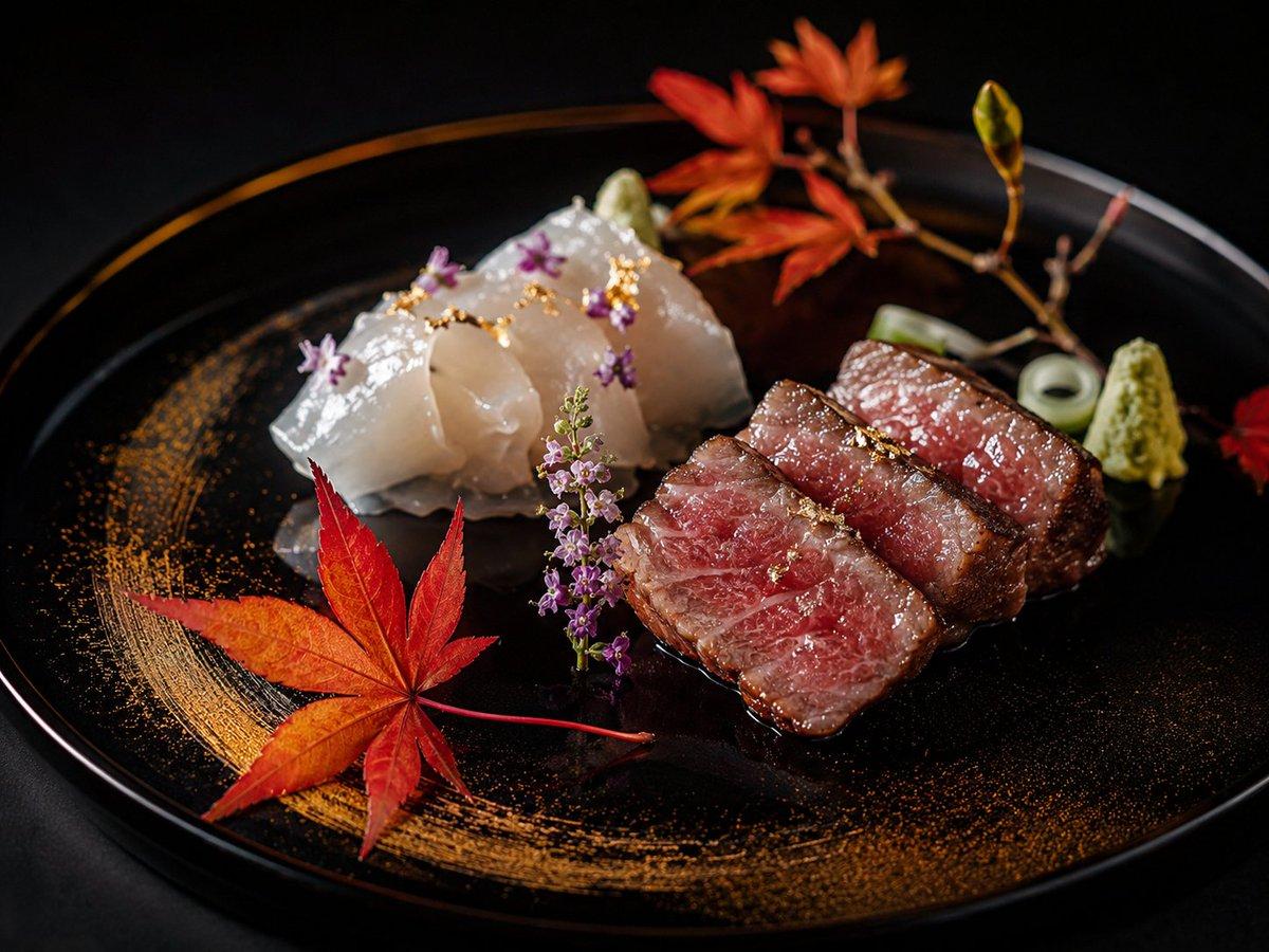 Luxury Kaiseki Wagyu and Sashimi Plate - AI image template preview